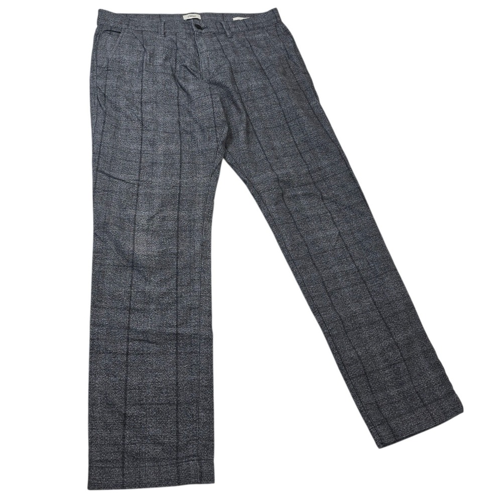 Espirit‎ Men's Cotton Trousers Soft Weave Slim Fit Grey Check W32 L32